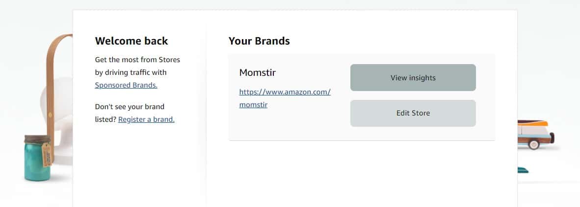 A login page with a backpack and other items, reflecting the e-commerce platform managed by My Amazon Guy.