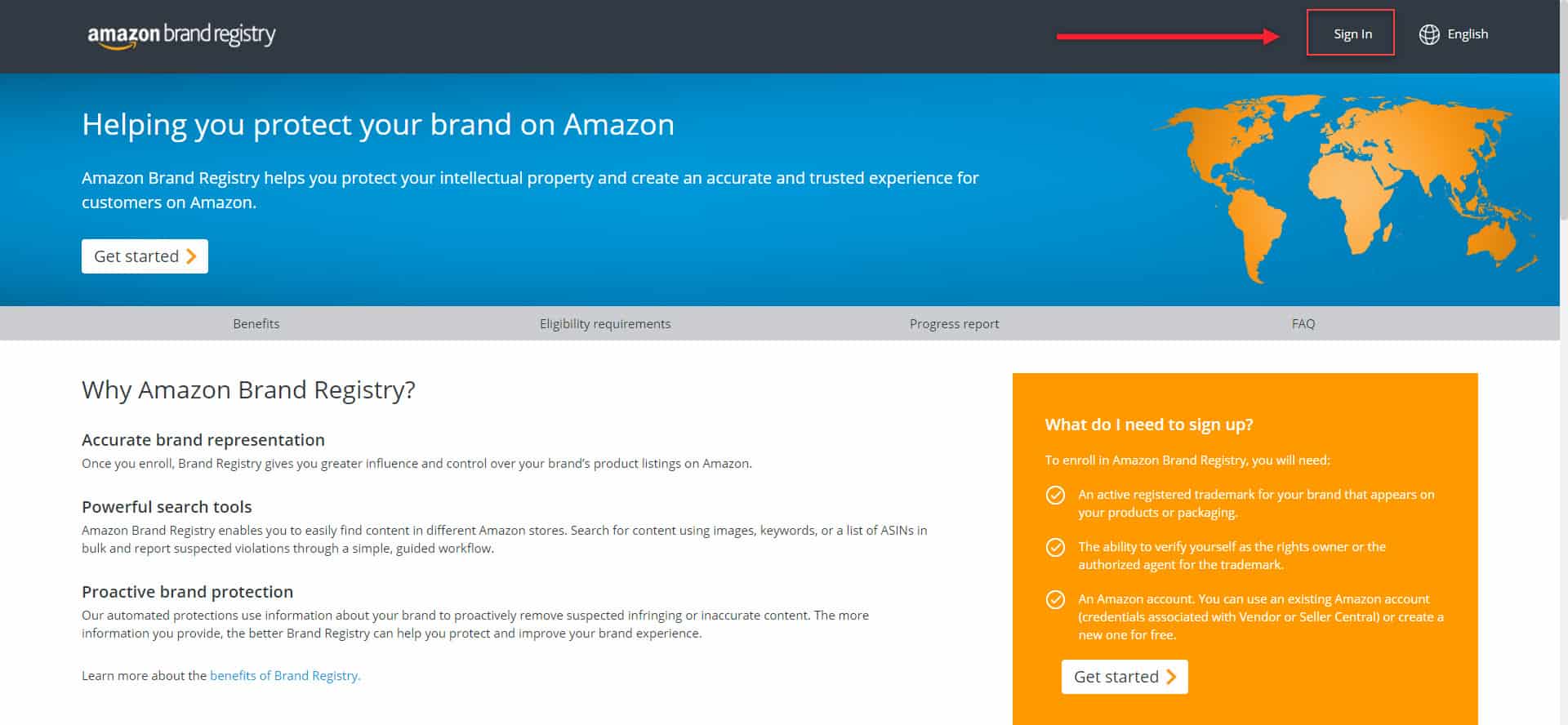 brand registry amazon login