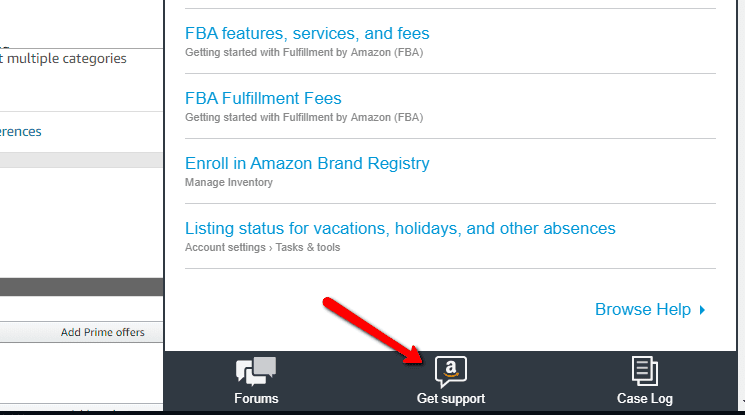 amazon seller central vendor online shopping support ticket