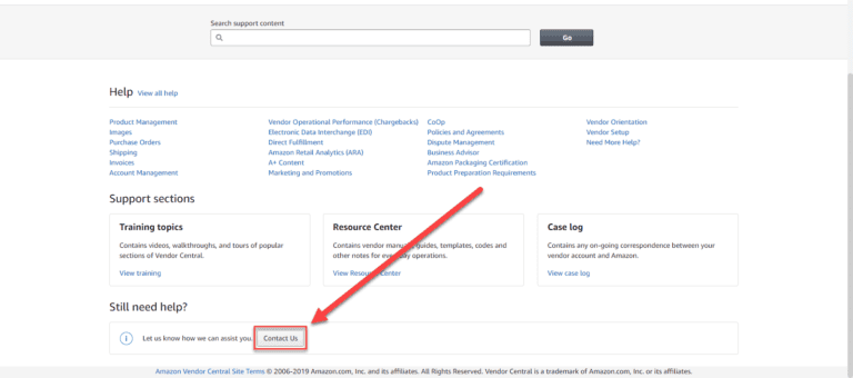 contact us vendor support amazon parentage