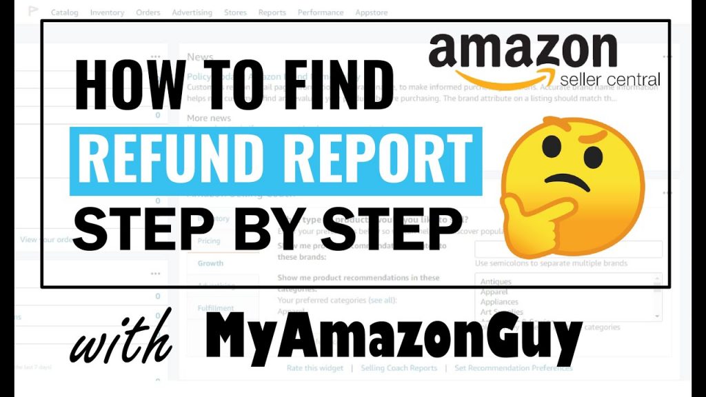 Step-by-step guide on finding the Amazon refund report using account management.