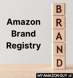 A stack of blocks with the words Amazon Brand Registry and Seller Central Management.