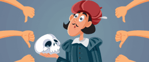 A cartoon of a man with his hands pointing to a skull showcasing his account management skills within the marketplace.