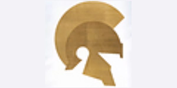 A gold spartan helmet on a white background available on Amazon's Seller Central managed by My Amazon Guy.