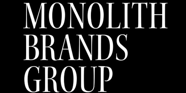 The monolith brands group logo, representing a strong presence in the marketplace, on a sleek black background.