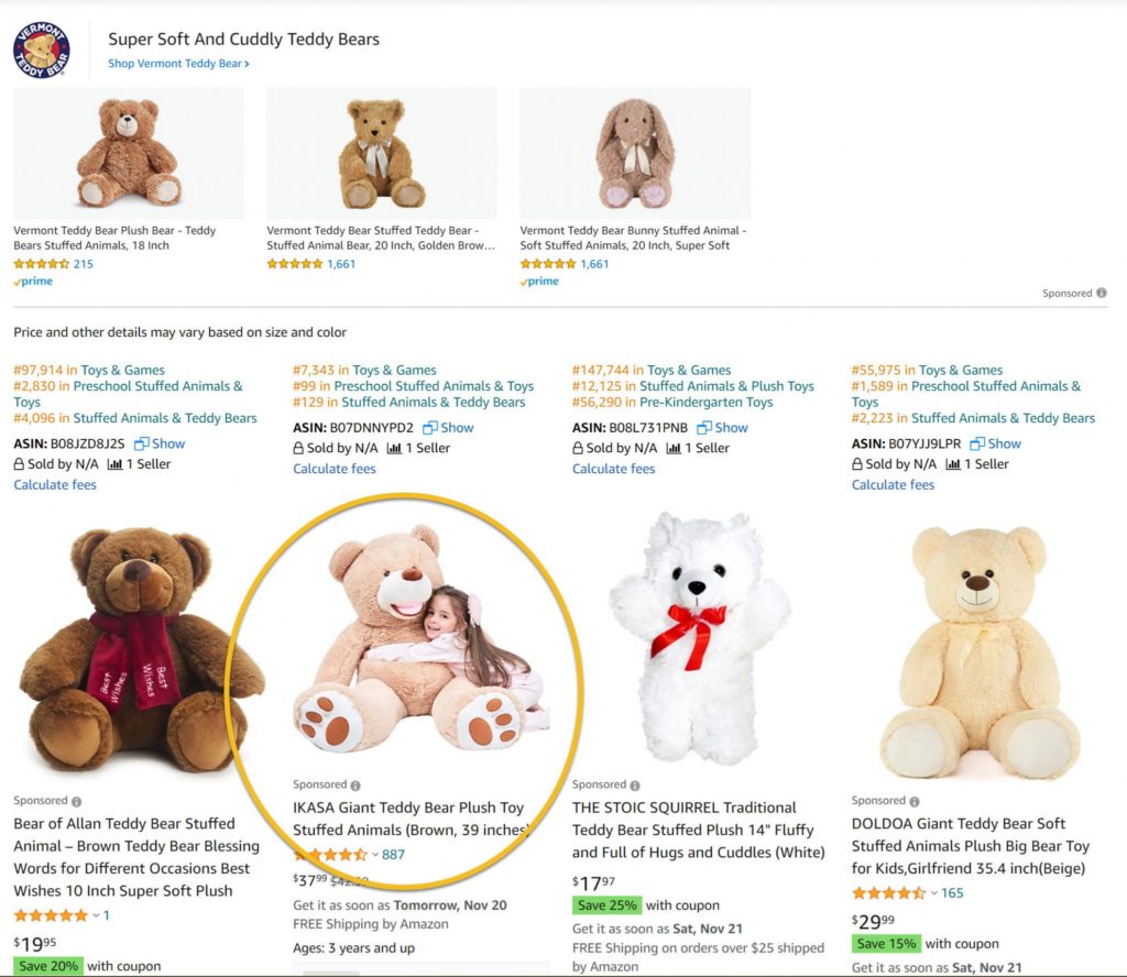 Find a wide selection of marketplace teddy bears on Amazon with the help of My Amazon Guy.