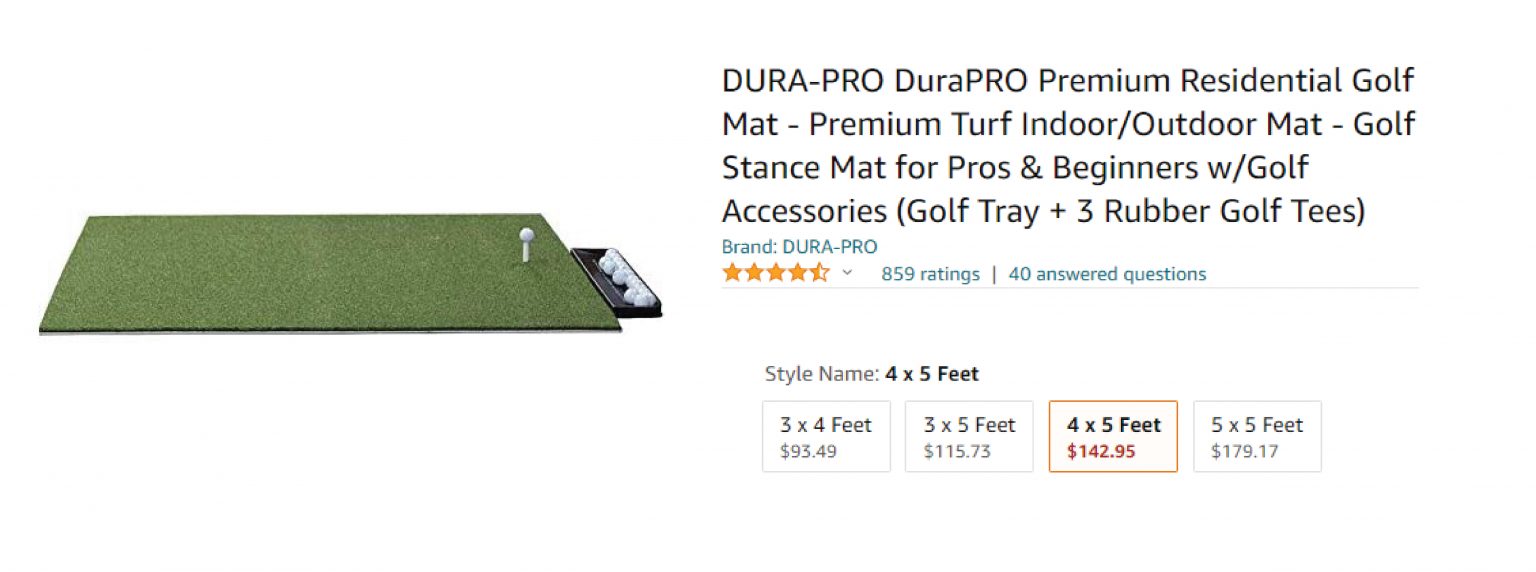 A golf putting mat is available for purchase on Amazon, the popular online marketplace.