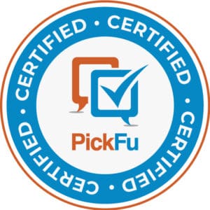 Picture of PickFu's accreditation certification seal.