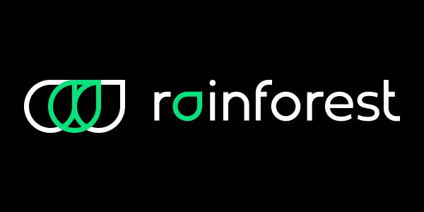 The rainforest logo on a black background, presented with the expertise of marketing management and the assistance of My Amazon Guy in the online marketplace.