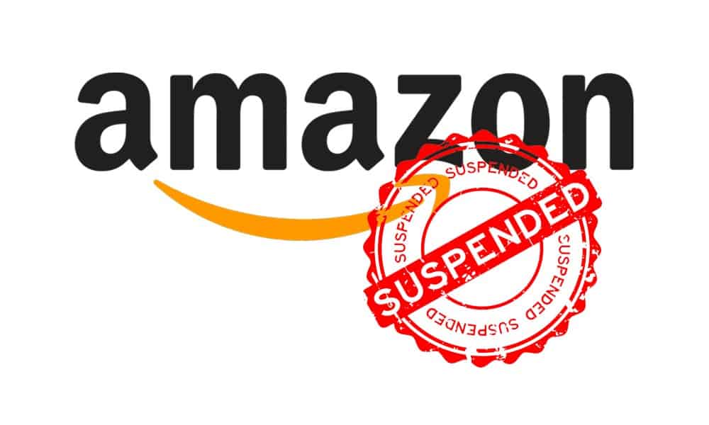 The Amazon suspended logo on a white background, representing the marketplace's Seller Central management.