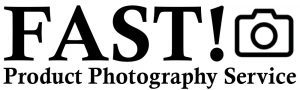 A logo for fast product photography services specializing in amazon account management.