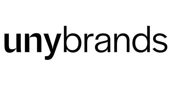 Unybrands logo on a white background, featuring my Amazon guy.