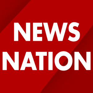 News nation logo on a red background featuring the Amazon logo.