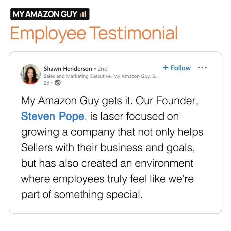 In this employee testimonial, Steve Pope shares his experience and insights in account management and seller central management at Amazon.