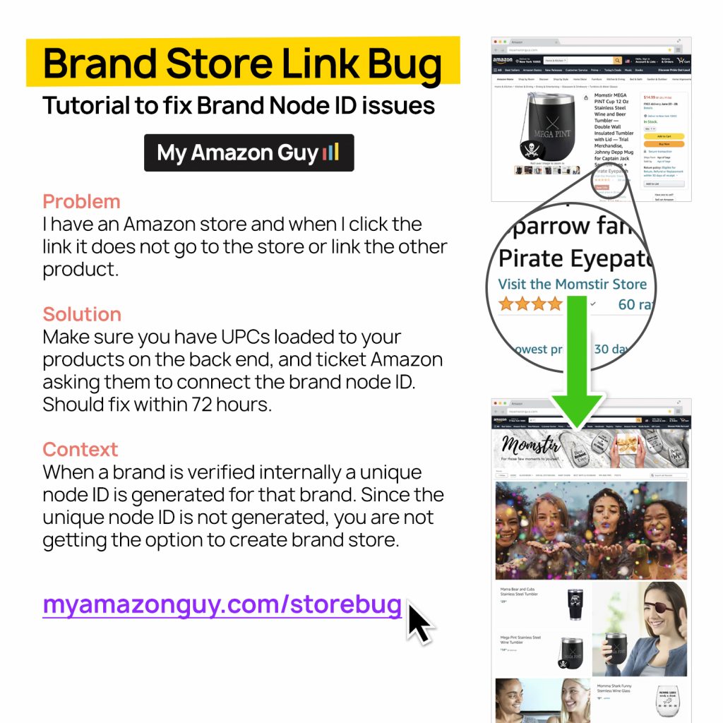 Brand store link bug - tutorial for the brand id issues related to account management.