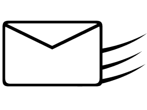 A black and white icon of an envelope with seller central management.