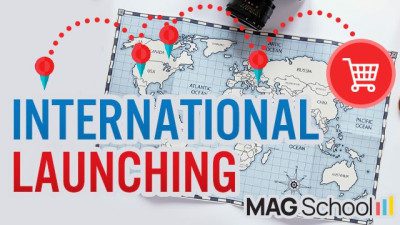 A marketplace map with the words international launching on it.