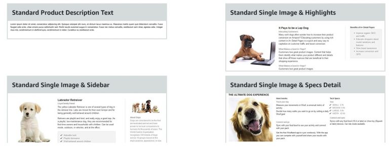 A series of images showcasing various breeds of dogs.