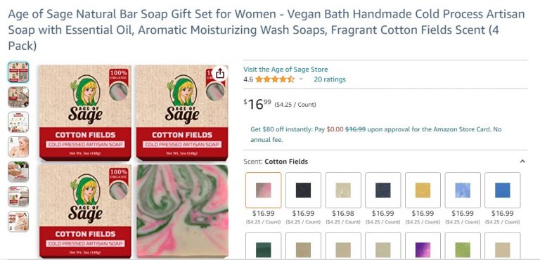 Amazon Swatch Images on Age of Sage Listing