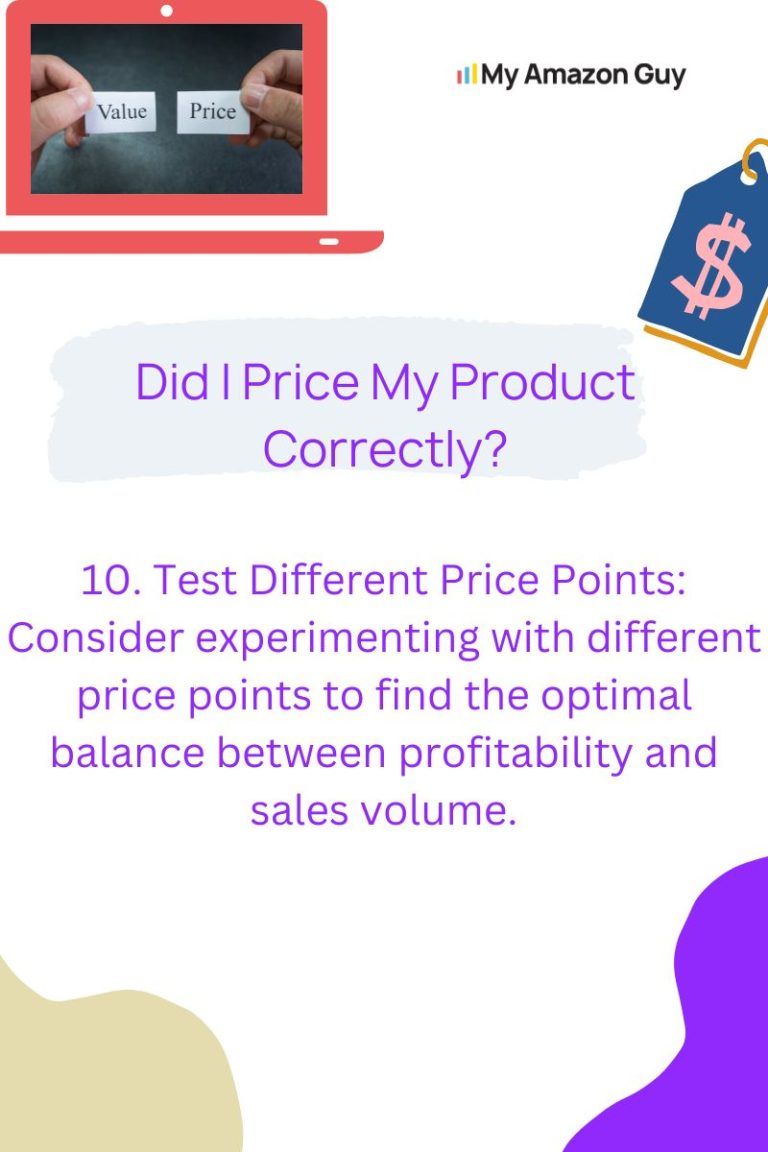 Did I price my product correctly on Amazon?