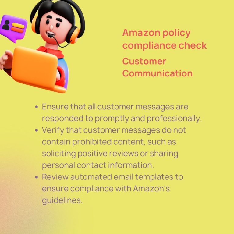 Amazon marketplace compliance check communication.