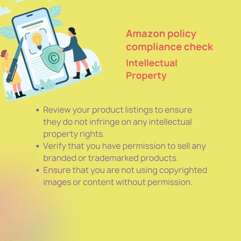 My Amazon Guy specializes in Amazon policy compliance and intellectual property checks. We provide expert guidance and assistance to ensure that your account is in full compliance with all Amazon policies. Our team of experienced professionals will conduct