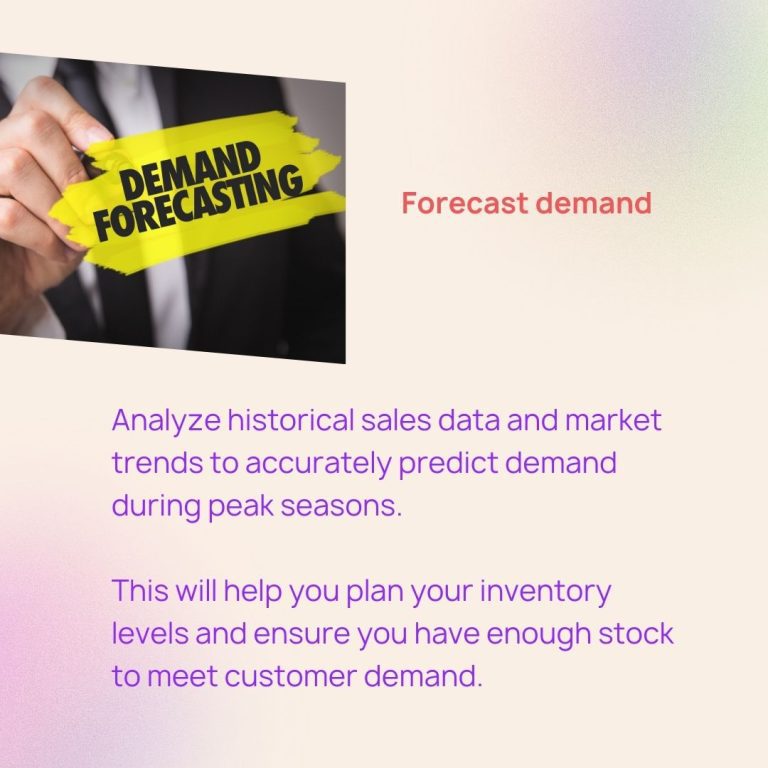 A man holding a sign that says "forecast demand" is conducting seller central management for Amazon.