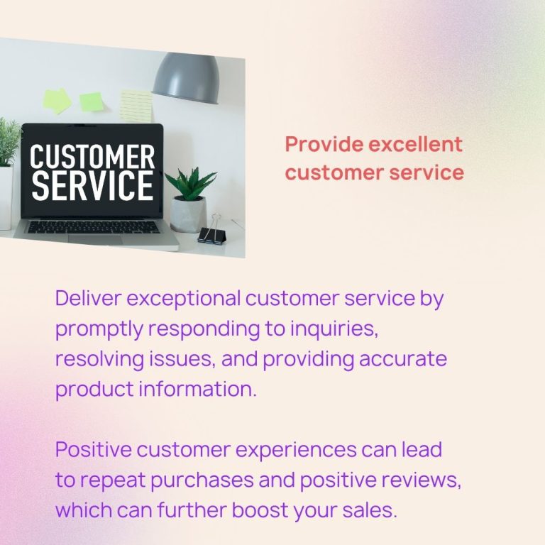 A poster promoting excellent customer service in seller central management.