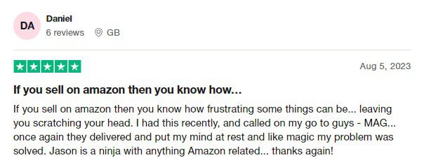 A screenshot of a chat with "My Amazon Guy" regarding Amazon marketplace.