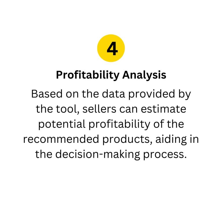 This analysis uses data provided by the tool to evaluate profitability in relation to marketing management and seller central management in a specific marketplace.