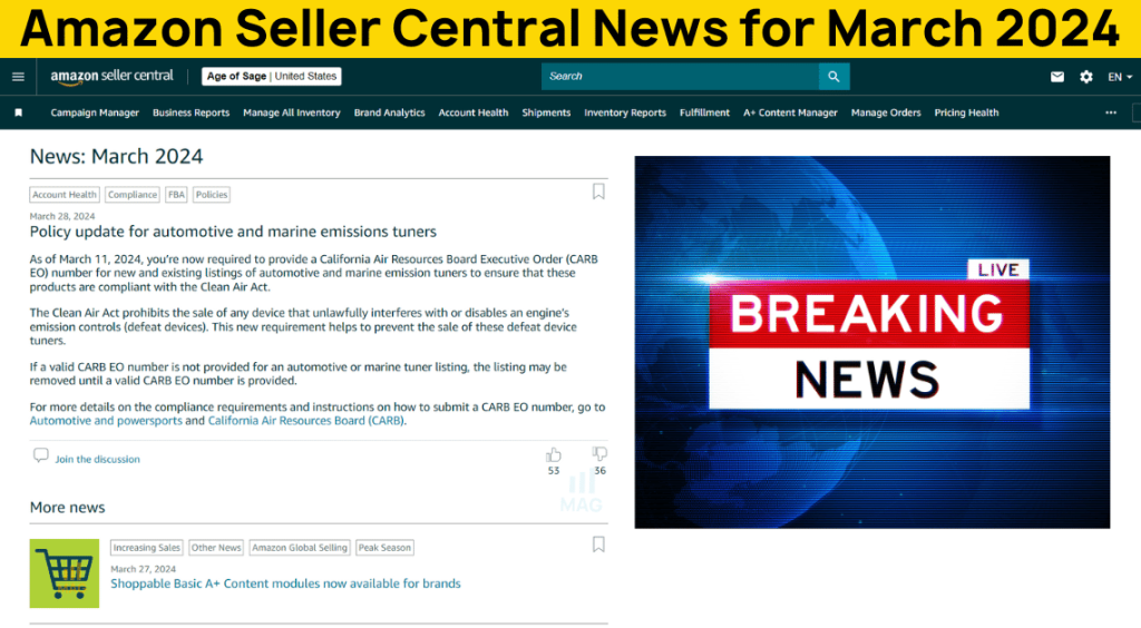 Amazon Seller Central News for March 2024
