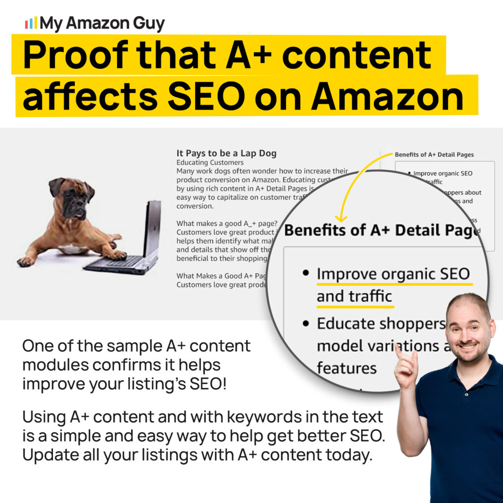 Amazon A+ Content Best Practices - Proof that A+ content affects SEO on Amazon