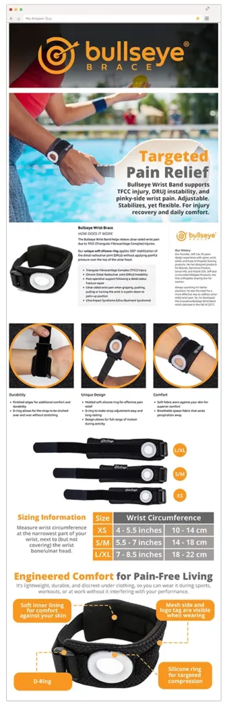 Bullseye Brace Amazon A+ content
