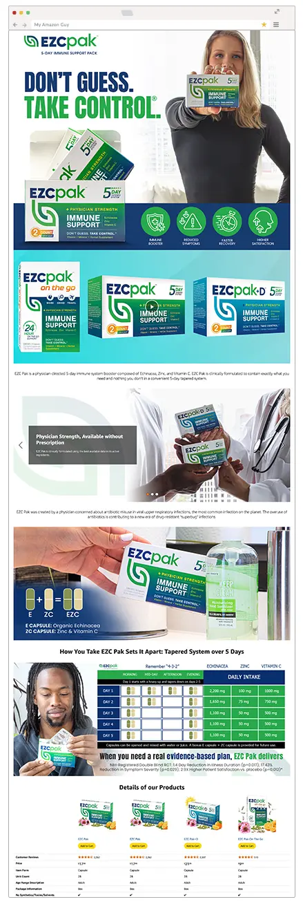 EZC Pak Amazon A+ content