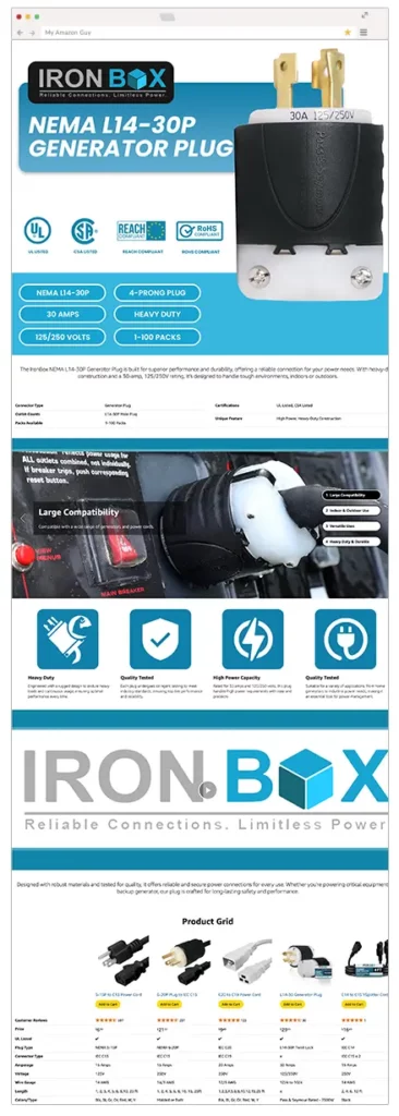 Ironbox Amazon A+ content