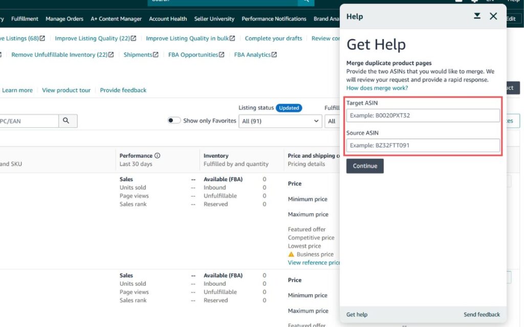 How to Successfully Change UPC Code on Amazon Create a New ASIN and Merge Step 4