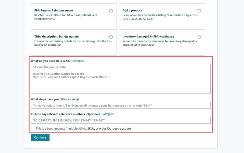 How to Successfully Change UPC Code on Amazon Submit Seller Support Case Step 3