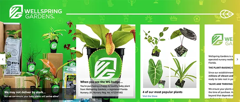 Wellspring Gardens Amazon brand story