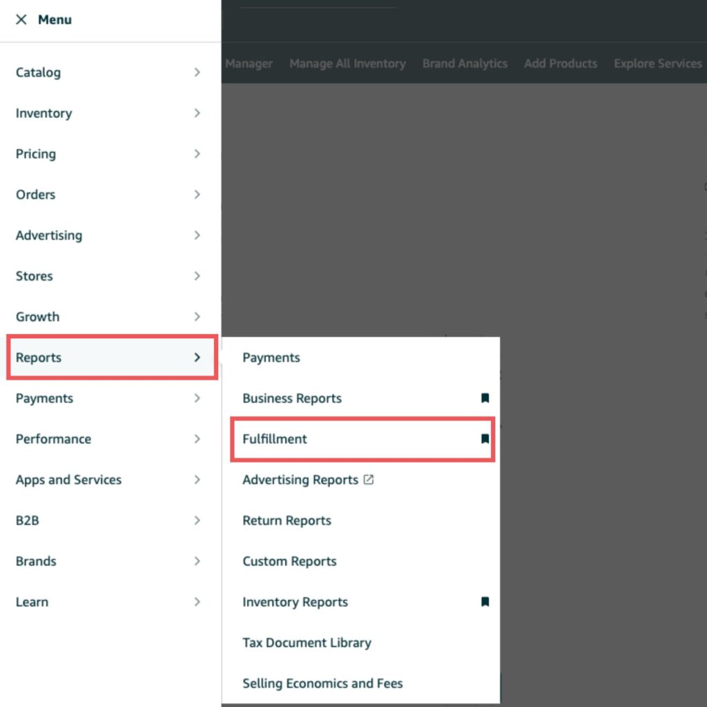 Amazon Reimbursement Guide Amazon Fulfillment Reports Step 1