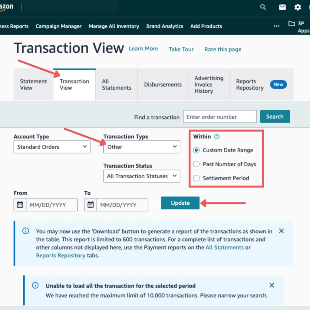 Amazon Reimbursement Guide Amazon Fulfillment Reports Step 4