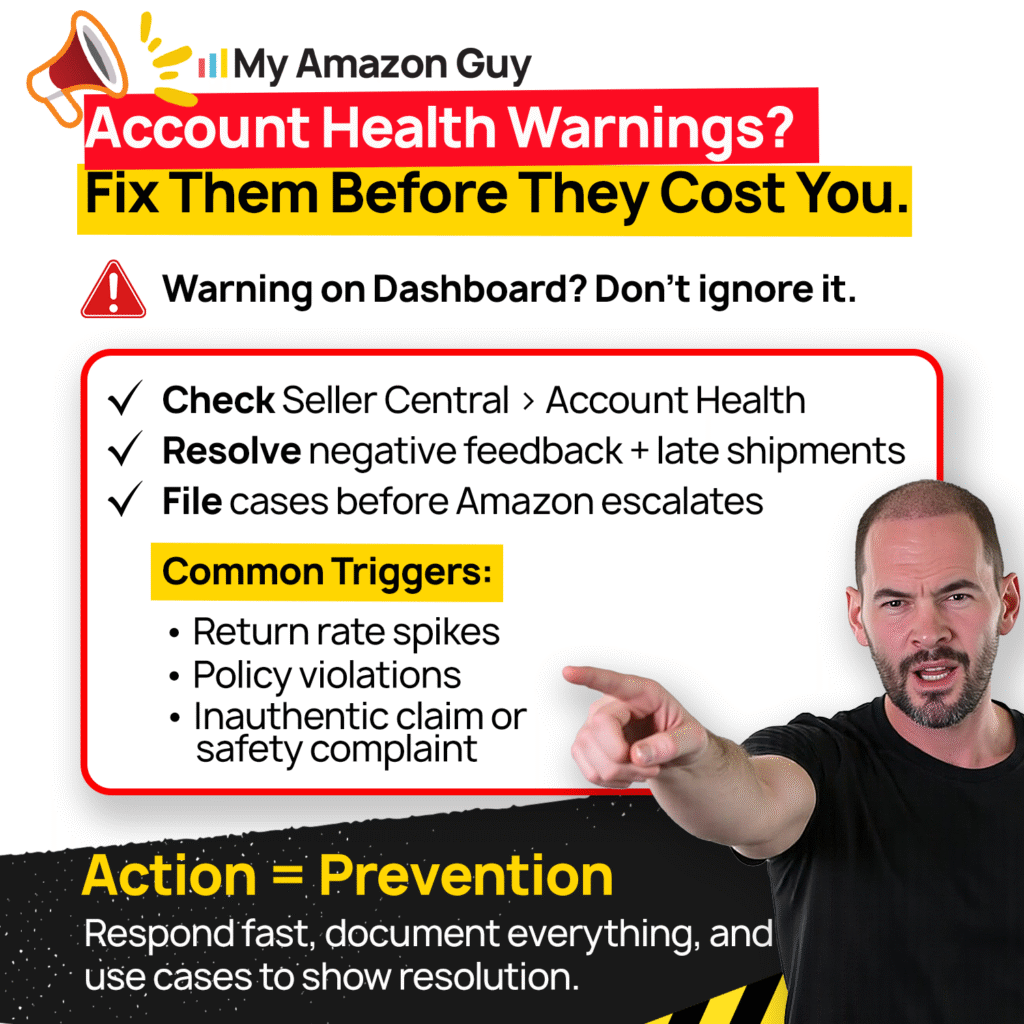 Selling Branded Products on Amazon Account Health Warnings Fix Them Before They Cost You