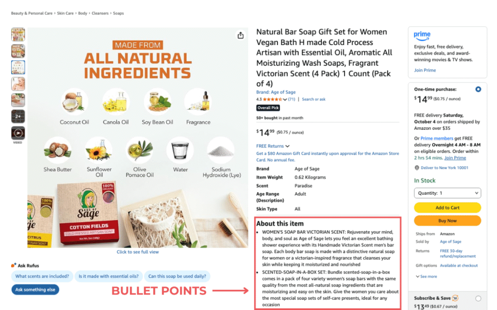 Amazon Product Listing Optimization for 7 Figure Sales Bullet Points