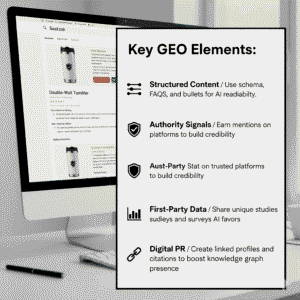 Generative AI Optimization On and Off Amazon key GEO elements