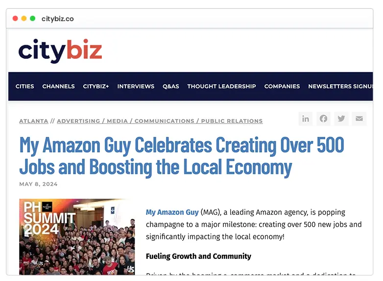 My Amazon Guy on Citybiz