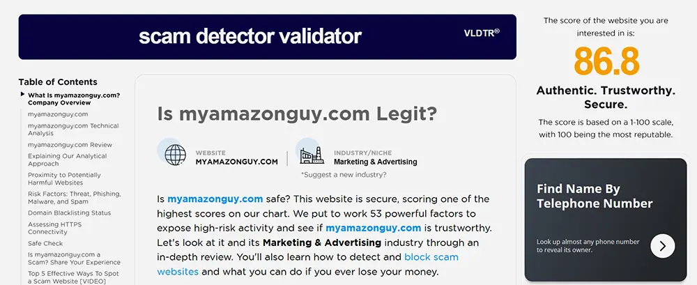 MAG vs GNO Partners My Amazon Guy has a legit website according to scam detector
