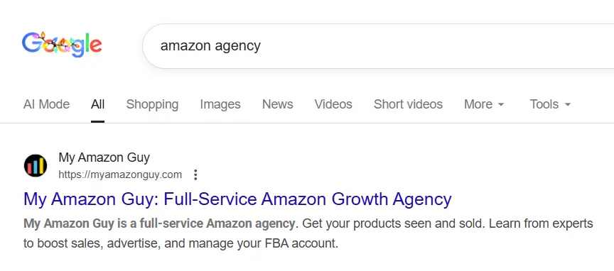 MAG vs GNO Partners My Amazon Guy ranks high on Google SERPS for amazon agency