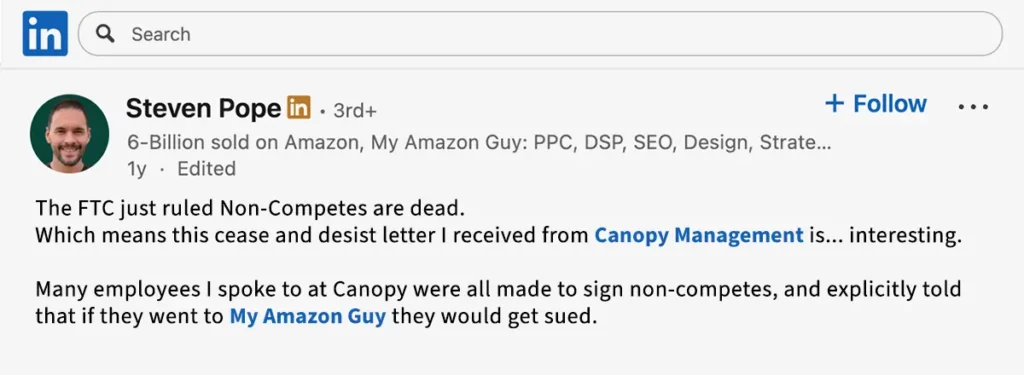 My Amazon Guy vs Canopy