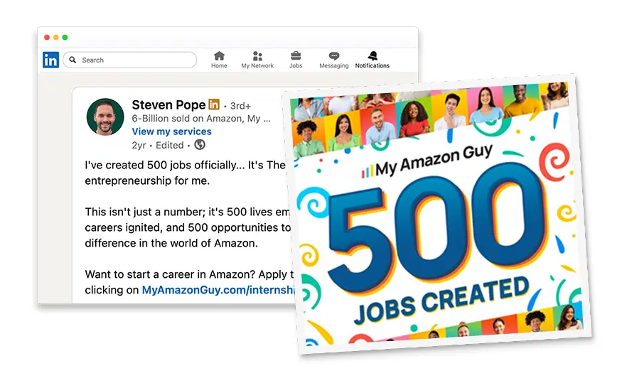 500 jobs made by My Amazon Guy