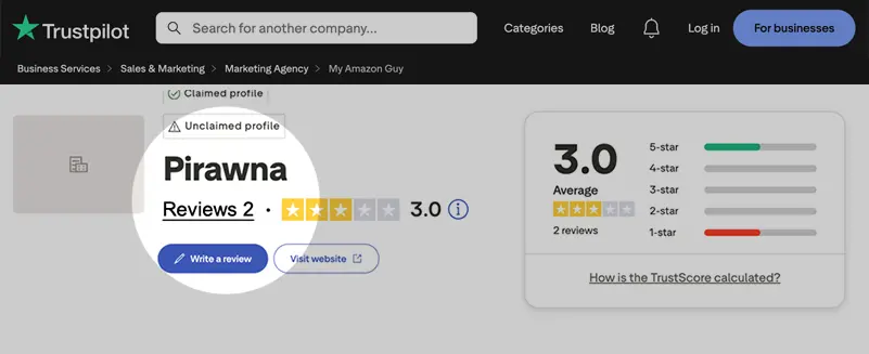 My Amazon Guy vs Pirawna