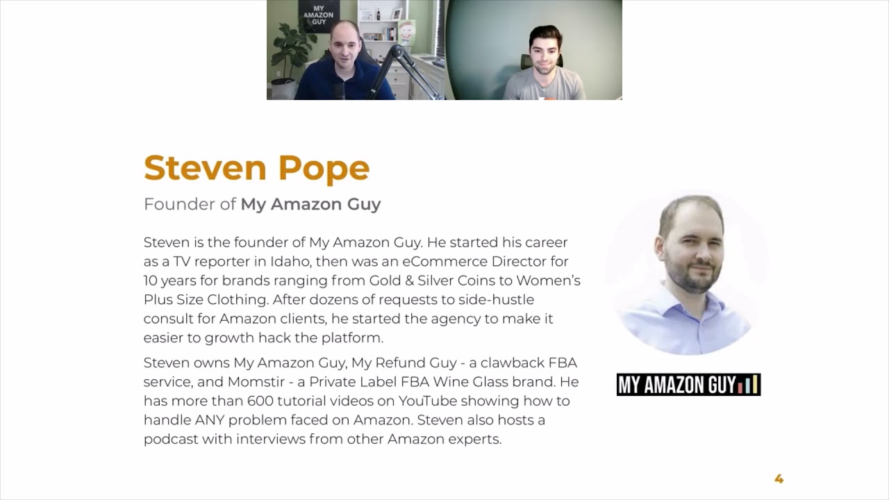 Amazon FBA Expert My Amazon Guy, Steven Pope joins Jungle Scout Webinar Preview